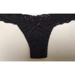 Next generation Intimates black rhinestone thong NWOT